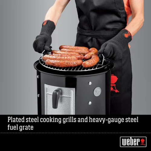 Vista 7 de Weber 711001 Hornillo de montaña Smokey de 14 pulgadas, hornillo de carbón, color negro, Fumador, 14 - pulgadas, Negro