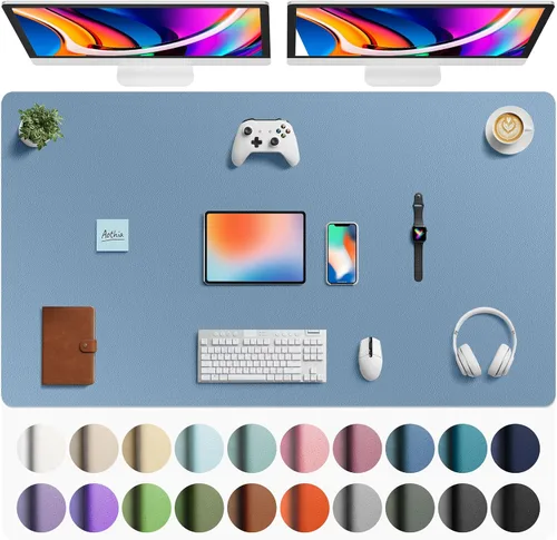 Vista 242 de Aothia - Protector de escritorio de cuero sintético grande, base antideslizante para mouse y superficie para escribir, impermeable, fácil de Agua