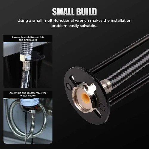 Vista 5 de 2 Piezas Llave Multifuncional para Fregadero, Herramienta de Llave para Grifo de Fregadero Herramienta de Fontanería, Llave para Grifo de Fregadero