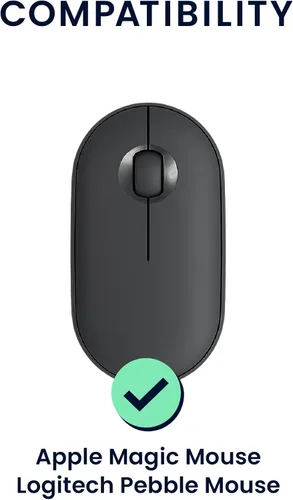 Vista 2 de kwmobile Funda de silicona compatible con Logitech Pebble Mouse Cover – Soft Mouse Protector Grip – Negro