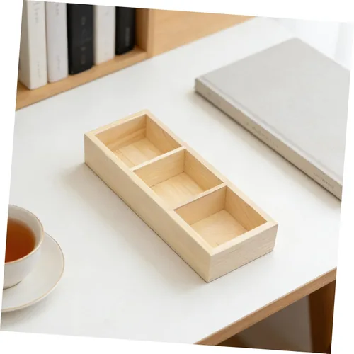Vista 8 de FOMIYES Wooden Tea Bag Organizer Holder for Counter 3 Compartment