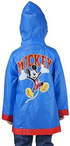 Vista 2 de Disney Mickey Mouse Little Boys' Waterproof Outwear Hooded Rain Slicker