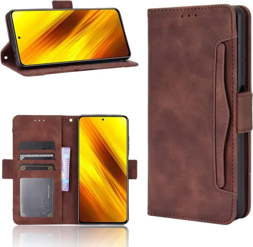 Vista 8 de Funda para Xiaomi Poco X3 NFC Funda Funda para Xiaomi Poco X3 MZB07Z2IN / Poco X3 NFC Funda Flip PU Cuero Negro