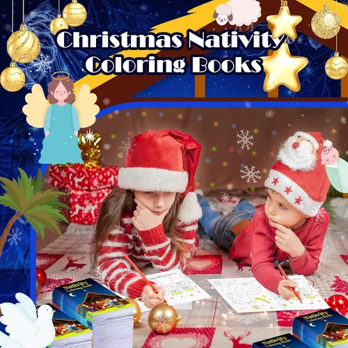 Vista 4 de Cholemy 24 libros para colorear de Navidad cristiana para niños