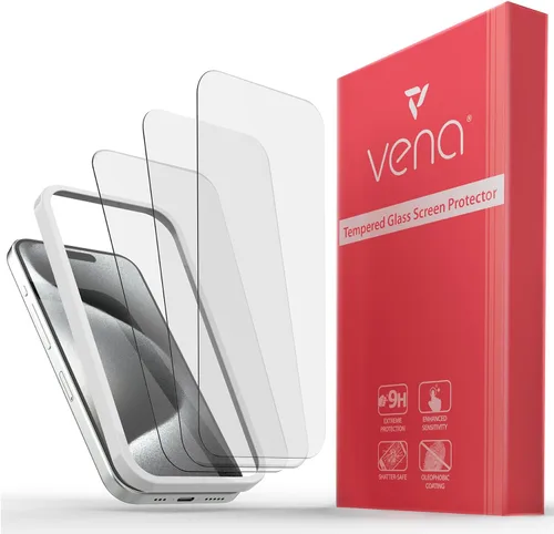 Vista 9 de VENA Protector de pantalla de vidrio templado de privacidad de 2 vías compatible con Apple iPhone 15 Pro (6.1 pulgadas) – 3 paquetes