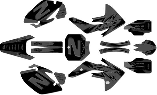 Vista 3 de Kit de gráficos para Honda CRF150R (2007-2023) Serie VIZION Azul 09 Mil - Kit de calcomanías gráficas personalizadas de carreras de motocross, sin