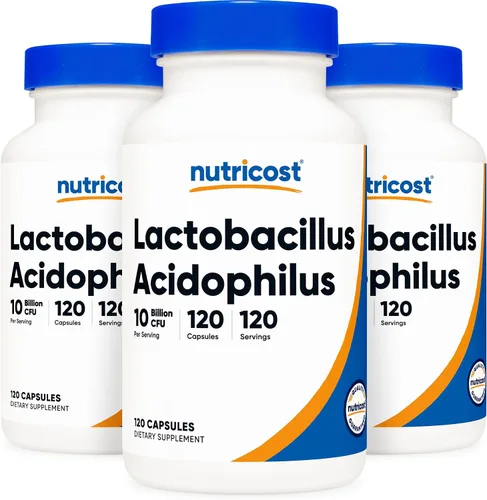 Vista 10 de Nutricost Lactobacillus Acidophilus 10 mil millones de UFC, 120 cápsulas vegetarianas