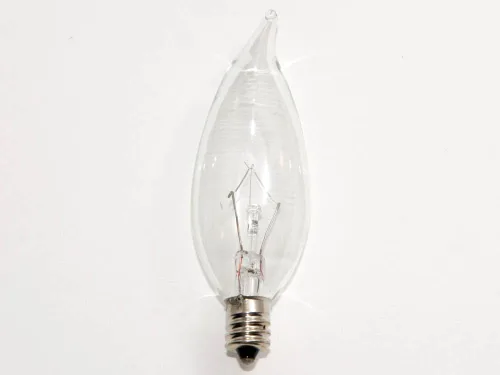 Vista 3 de Bulbrite KR25CFC/32 Bombilla de araña con punta de llama Krystal Touch de 25 W (CA10), base de candelabro