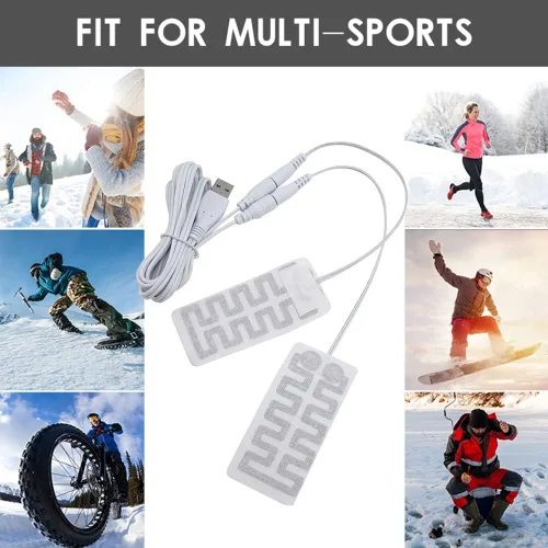 Vista 4 de Almohadilla calentadora de guantes eléctricos, almohadilla térmica portátil, almohadilla térmica recargable por USB, forro de guantes de fibra