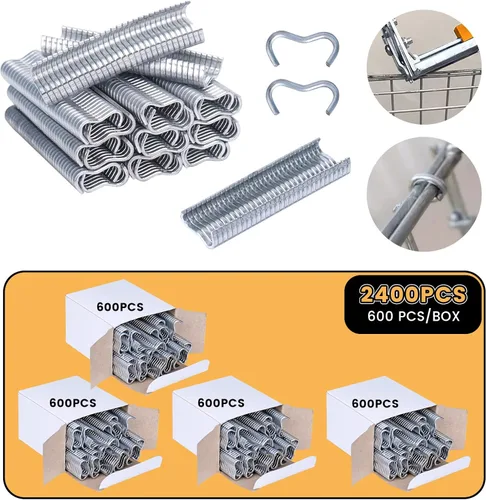Vista 3 de Alicates de anillo de uñas tipo M con 2400 piezas de clips M para cercas de conejo, pollo, alambre, pinzas de cerdo, kit de alicates de cerdo