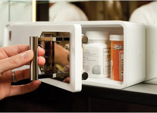 Vista 2 de MEDICINE RX SAFE - Caja fuerte con llave de barril para botiquín