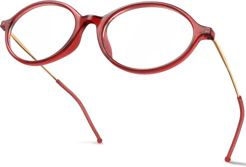 Vista 10 de VISOONE Oval Blue Light Blocking Glasses Women Small 100% UV400 Protection