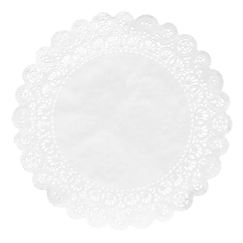 Vista 8 de Hygloss Doilies redondos de papel, 36 piezas, 6 pulgadas, tapabocas decorativos de encaje blanco, desechables y seguros de grado alimenticio