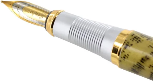 Vista 3 de JinHao 250 Golden Yellow Blend Gold Trim - Pluma estilográfica - Mediano