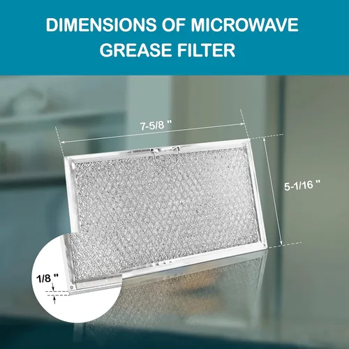 Vista 2 de Frigidaire 5304464105 5304509444 5304478913 Reemplazo del filtro de grasa para microondas – Paquete de 2 pantallas de malla de aluminio de 5-1/16 ″
