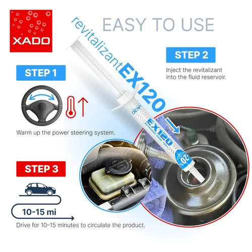 Vista 5 de Aditivo de aceite para dirección asistida XADO EX120 - Acondicionador de reparación de metales y revitalizante para potenciador de volante