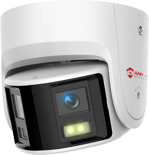 Vista 10 de Anpviz Cámara de seguridad de doble lente PoE de 6 MP para exteriores, panorámica de 180° gran angular IP Dome con cable cámara con detección