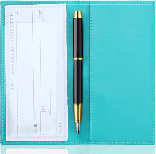 Vista 2 de LYOOmaLL Funda de cuero para chequera y registro para hombres y mujeres