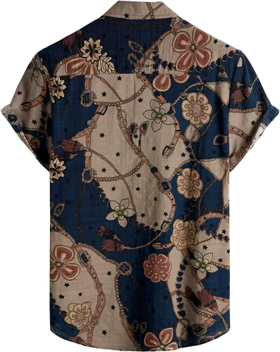 Vista 2 de VATPAVE Mens Casual Short Sleeve Button Down Shirts Regular Fit Hawaiian Summer Shirts