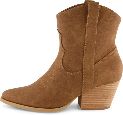 Vista 2 de CUSHIONAIRE Botas Rocky Western para mujer con detalles de puntada y acolchado de espuma viscoelástica, anchos disponibles