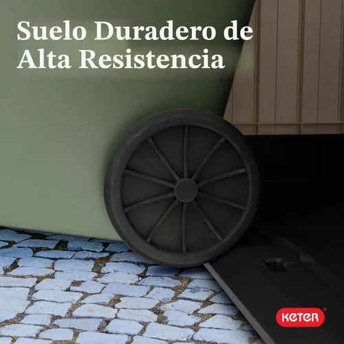 Vista 6 de Keter Store-It-Out MIDI - Cobertizo de almacenamiento de resina para exteriores, gabinete horizontal resistente a la intemperie para botes de Beige