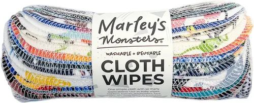 Vista 18 de Marley's Monsters Toallitas de tela reutilizables, paquete de 24 unidades, lavables, de algodón, sin papel (Ártico)