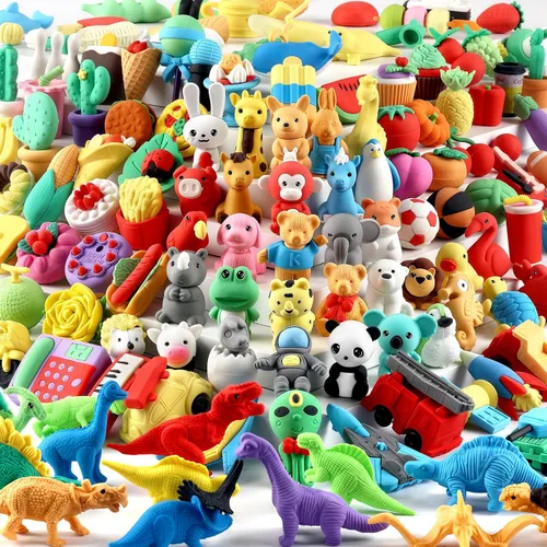 Vista 14 de URSKYTOUS 35 borradores de animales de escritorio para niños, borradores de lápices de animales, juguetes de borrador a granel, regalos para premios