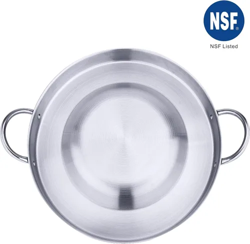 Vista 7 de ARC, CM54 Aprobación NSF de 21.25 pulgadas, resistente acero inoxidable, convexo, Comal Cazo - Utensilios de cocina, wok de estilo mexicano, gran