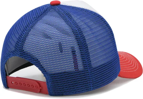 Vista 7 de Gorra de béisbol con la bandera estadounidense para hombres y mujeres, gorra de béisbol ajustable con malla trasera