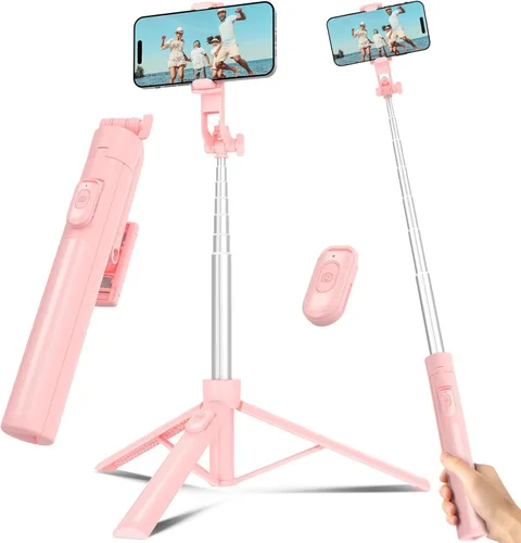 Vista 11 de Palo Selfie Trípode de Viaje para Teléfono Celular con Control Remoto y Soporte para Teléfono, Palo Selfie Extensible para iPhone, Trípode para Negro