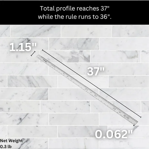 Vista 6 de Kapro - Regla de Aluminio 306 - Con Tablas de Conversión en Pulgadas y Centímetros - Precisión de 0.7mm/m - Con Impresión Resistente al Desgaste