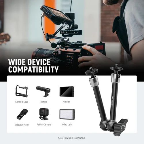 Vista 12 de NEEWER Brazo mágico de fricción articulado ajustable de 15 cm con tornillo de 1/4 en ambos extremos, compatible con jaula SmallRig, flash/luz