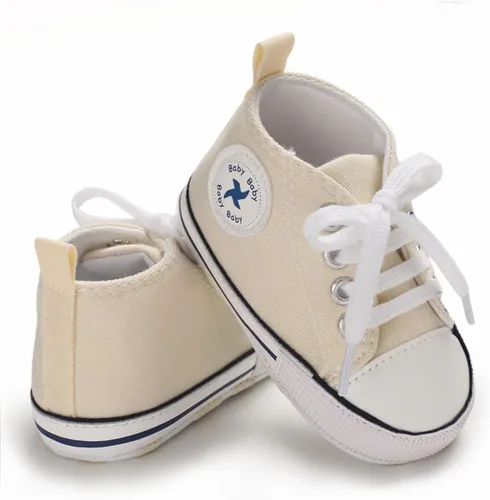 Vista 6 de Zapatos unisex para bebés, niñas y niños, suela suave, lona para recién nacidos, primeros pasos, zapatillas altas antideslizantes