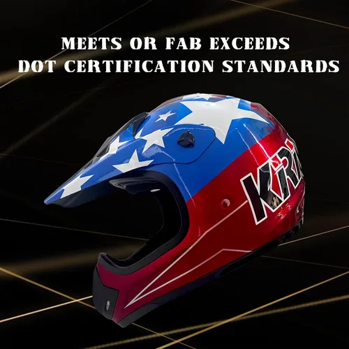 Vista 5 de KRN Casco todoterreno para adultos, casco ATV aprobado por DOT, casco de motocross dirt bike para motocicleta KY-128