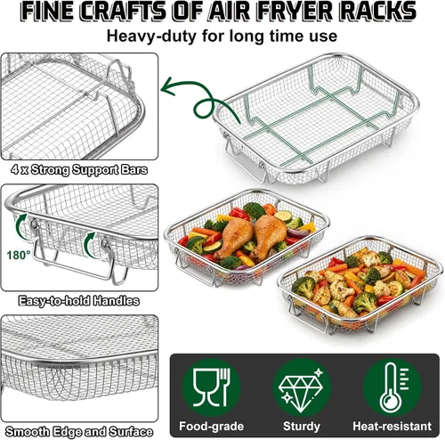 Vista 3 de P&P CHEF Cesta para freidora de aire de 9.8 pulgadas para horno, estante