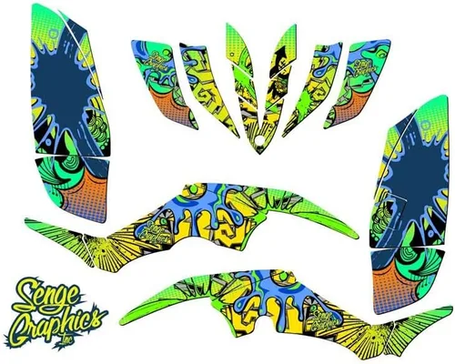 Vista 6 de All Years Raptor 350 Zany Blue Senge - Kit de gráficos compatible con Yamaha