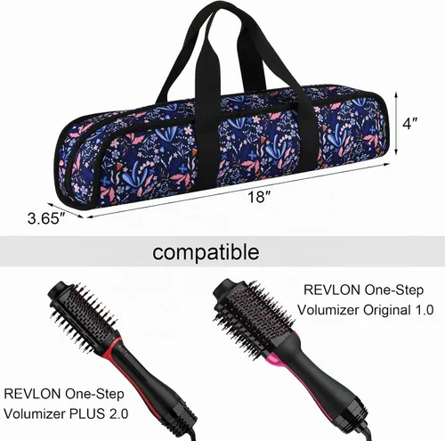 Vista 2 de Estuche de viaje para cepillo secador de pelo, bolsa de transporte de almacenamiento para cepillo secador de pelo Revlon Original 1.0/Plus 2.0