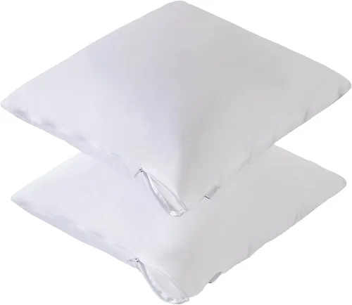 Vista 10 de Protectores de almohada de viscosa de bambú refrescante a prueba de plumas con cremallera, tamaño estándar, fundas impermeables a prueba de plumón