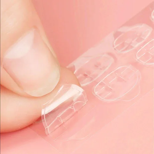 Vista 4 de Ivtor 10 hojas de pegatinas adhesivas de uñas impermeables y transpirables de gelatina, con pestañas adhesivas de doble cara para uñas postizas