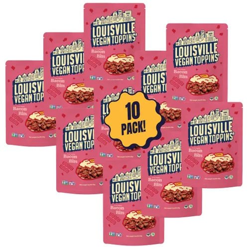 Vista 9 de LOUISVILLE VEGAN JERKY Bocaditos de tocino a base de plantas, 3 oz Plant Based Topping, Meatless Bacon Alternative, Smoky Maple Flavor, Salad
