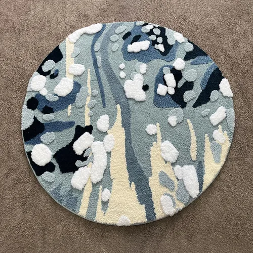 Vista 17 de Alfombra de musgo 3D estéreo, alfombra floral, bonita alfombra de baño verde, antideslizante, suave, lanuda y absorbente, alfombra de baño