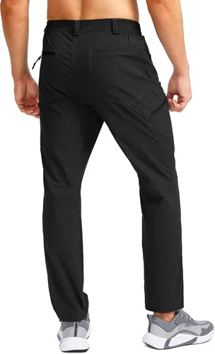 Vista 3 de Pudolla Men's Hiking Pants Waterproof Travel Cargo Pants with 7 Pockets Stretch for Golf Fishing Climbing