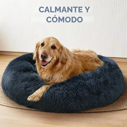 Vista 6 de Camas de gato para gatos de interior, cama lavable de 20 pulgadas en forma Azul marino