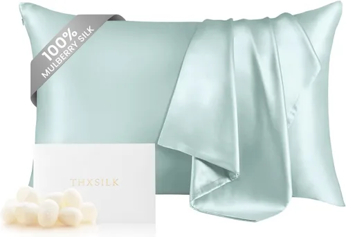 Vista 22 de THXSILK Funda de almohada 100% seda de morera para la salud del cabello y la piel, funda de almohada suave y lisa con cremallera oculta, ambos lados