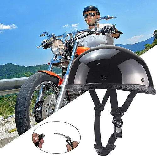 Vista 3 de Casco de motocicleta con diseño de calavera más pequeño, aprobado por DOT, ultrafino y cómodo, gorro de cráneo de crucero, casco pequeño novedoso