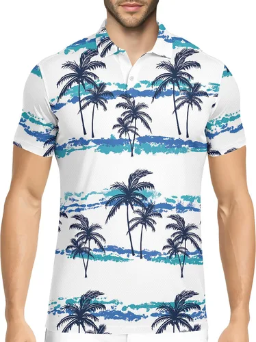 Vista 15 de HIVICHI Camisas de golf divertidas para hombre con patrón estampado loco colorido y novedad de alto rendimiento que absorbe la humedad, camisa tipo