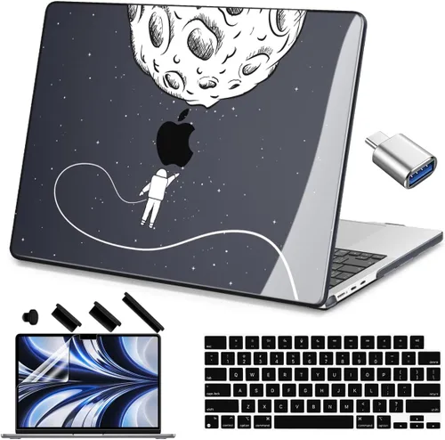 Vista 28 de Teryeefi Funda rígida para MacBook Air M3, M2, M4, MacBook Air de 13 pulgadas 2025, 2024, 2023, 2022, versión A3240, A3113, A2681, carcasa rígida