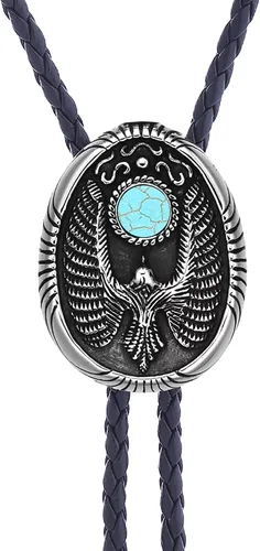 Vista 249 de Jeilwiy Corbata de bolo para hombre, corbata de vaquero occidental, collar de corbata de bolo dorado, corbata de cuero, corbata de Halloween