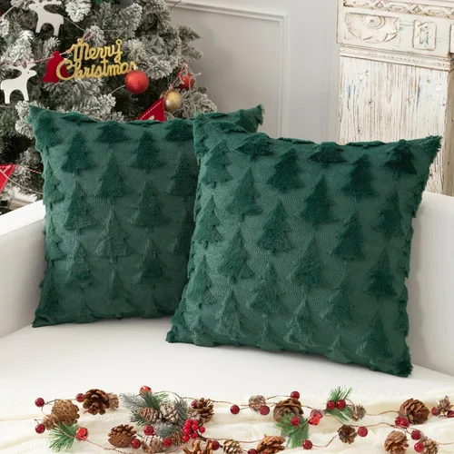 Vista 11 de Juego de 2 fundas de almohada decorativas de terciopelo de invierno con copos de nieve beige, 18 x 18 pulgadas, funda de cojín cuadrada