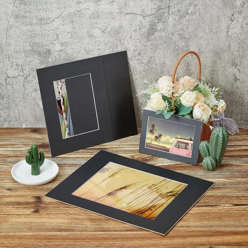 Vista 4 de Jetec 12 Juegos de Kits de Tapetes Antiácidos para Marcos de Fotos con Tapetes de Respaldo Precortados y Tablero de Marco de Fotos con Corte